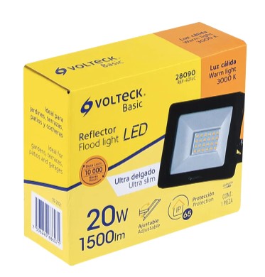 REFLECTOR LED ULTRA DELGADO 20W LUZ CALIDA.                REF-401LC.