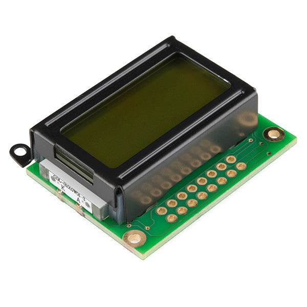 BASIC 8X2 CHARACTER LCD BLACK ON GREEN 5V LCD-11122