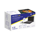 45870 SISTEMA DE ILUMINACION SOLAR 6W CON 3 LAMPARAS DE 3.7V INCLUYE 6 BATERIAS ION-LITIO.                      SIS-306L