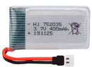 BATERIA LIPO 3.7V 400mAh 752035.                    LIPO-3.7V/400MA