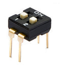 DIP SWITCH NEGRO 2 POSICIONES 2.54mm.             DIP-2N.