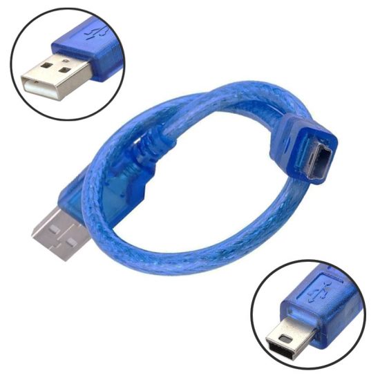 CABLE DE COMUNICACION MINI USB PARA ARDUINO NANO 30cm.                      USB-NANO.