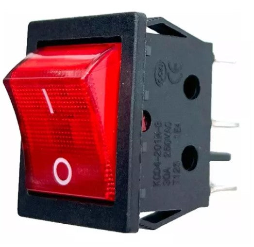 SWITCH ILUMINADO 6 PATAS ON-OFF 16-30A/250V (835-085).                            SW-145.