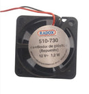 VENTILADOR DE PLATICO (REP) 12V 1.2W 11.000RPM  30X30X10mm.                  510-730