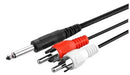 CABLE DE AUDIO PLUG 6.3 MONO A PLUG RCA 1.80M.                        080-334