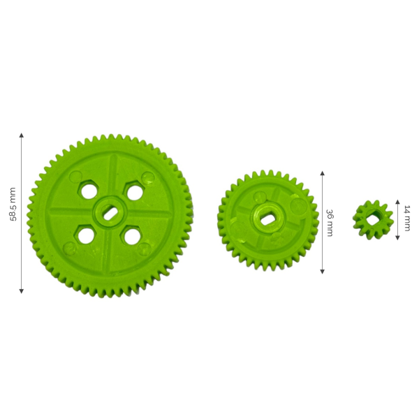 KIT DE ENGRANES PARA MOTORREDUCTOR PLASTICO.                         MK-ENKIT B