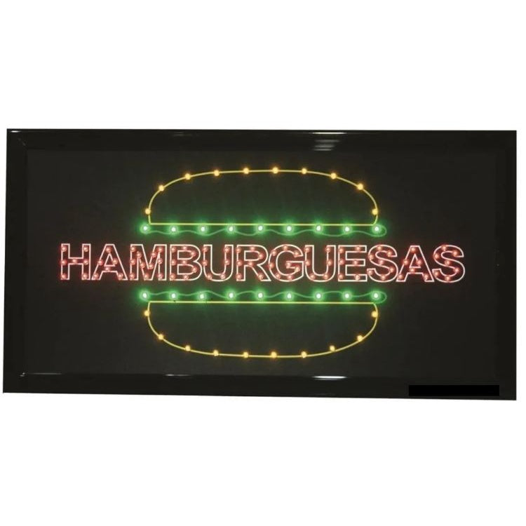 ANUNCIO LUMINOSO DE LEDS  HAMBURGUESAS.                      ANUNCIO-HAMBURGUESA