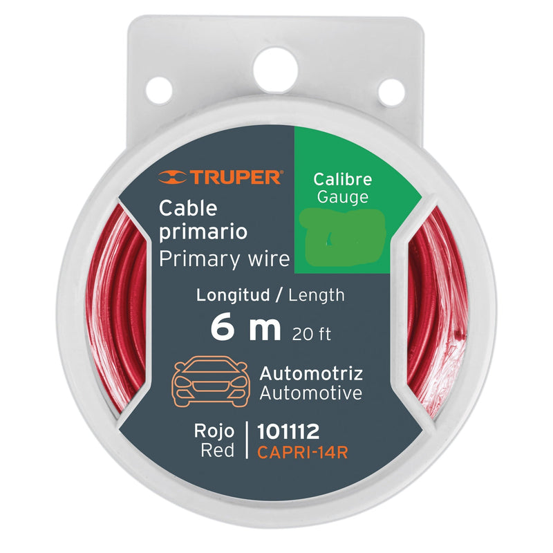 CARRETE DE CABLE AUTOMOTRIZ  PRIMARIO NEGRO CALIBRE 18 (101120).                  CAPRI-18N