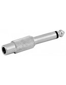 PLUG 6.3mm MONO A JACK RCA METALICO.                         AD-169M.