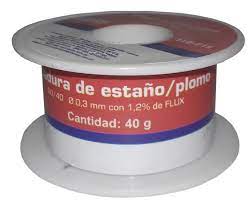 ROLLO DE SOLDADURA 60/40 ESTAÑO PLOMO 0.3 DIAMETRO 40 Grms.                        110-715