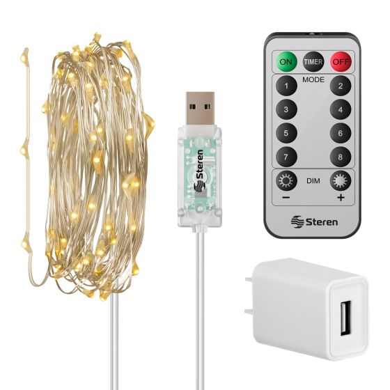 SERIE DE LUZ USB 9.6M CON CONTROL