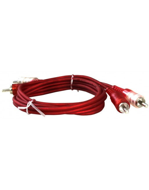 EXTENCION ROJO CRISTAL 2X2 PLUG RCA 90CM.    DRC-03