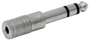 JACK 3.5mm ESTEREO A PLUG 6.3mm ESTEREO METALICO.                              AD-163M.