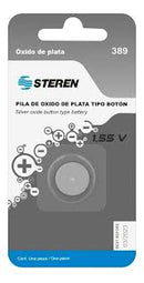PILA DE OXIDO DE PLATA T/BOTON 389= AG10, LR1130, G10, LR54,189, GP89, SR1130W