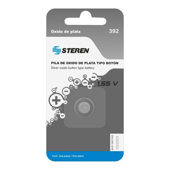 PILA DE OXIDO DE PLATA T/BOTON 392 = LR41 AG3 L736 LR736 SR41 192 384.       BAT-392.