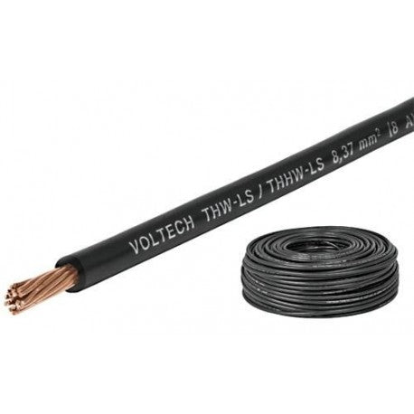 METRO DE CABLE ELECTRICO CALIBRE 12 600V NEGRO.     CAB-12N.