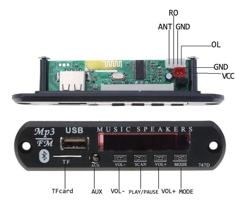 CARATULA PARA MP3 CON BLUETOOTH, RADIO FM, USB.     CARATULA-MP3