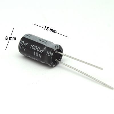 CAPACITOR ELECTROLITICO TIPO RADIAL 1000UF 10V