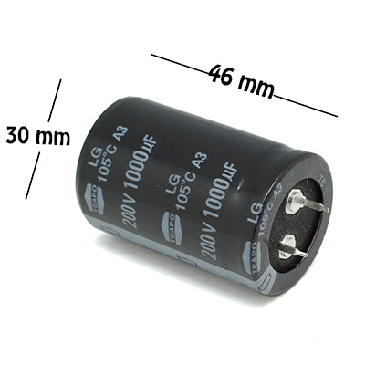 CAPACITOR ELECTROLITICO TIPO RADIAL 1000UF 200V