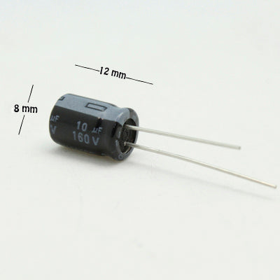 CAPACITOR ELECTROLITICO TIPO RADIAL 10UF 160V