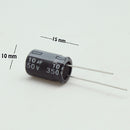 CAPACITOR ELECTROLITICO TIPO RADIAL 10UF 350V.                       CE-10/350V.