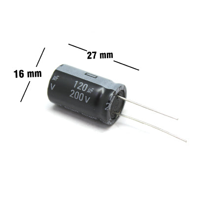 CAPACITOR ELECTROLITICO TIPO RADIAL 120UF 200V