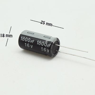 CAPACITOR ELECTROLITICO TIPO RADIAL 1800UF 16V.