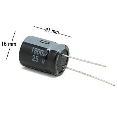 CAPACITOR ELECTROLITICO TIPO RADIAL 1800UF 25V                       CE-1800/25V