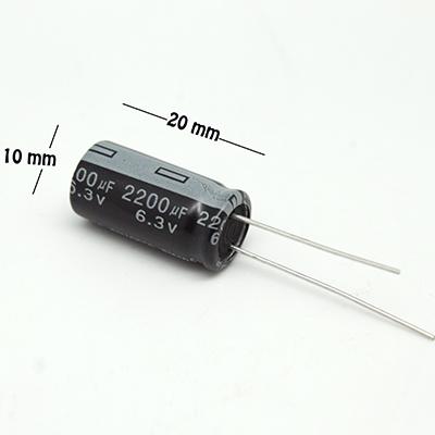 CAPACITOR ELECTROLITICO TIPO RADIAL 2200UF 6.3V