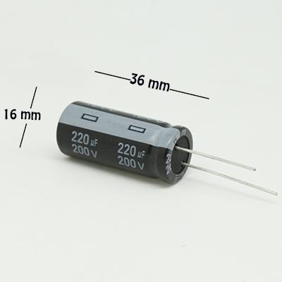 CAPACITOR ELECTROLITICO TIPO RADIAL 220UF 200V