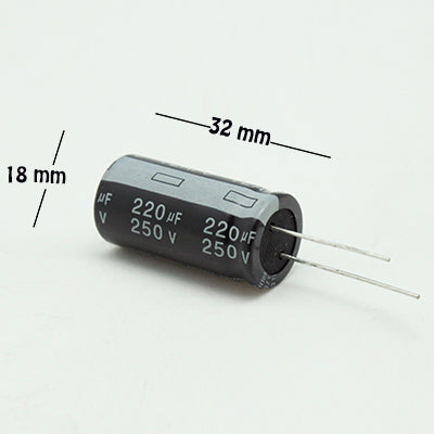 CAPACITOR ELECTROLITICO TIPO RADIAL 220uF 250V