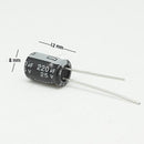 CAPACITOR ELECTROLITICO TIPO RADIAL 220UF 25V.                      CE-220/25V