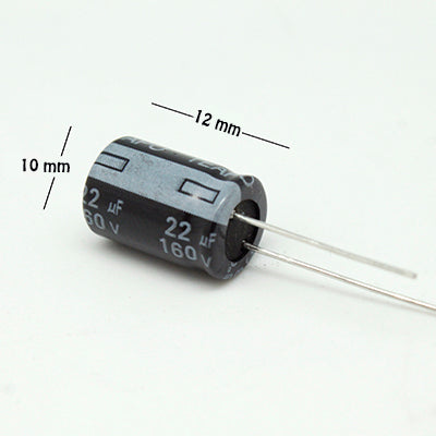 CAPACITOR ELECTROLITICO TIPO RADIAL 22UF 160V