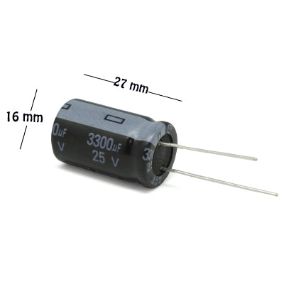 CAPACITOR ELECTROLITICO TIPO RADIAL 3300UF 25V