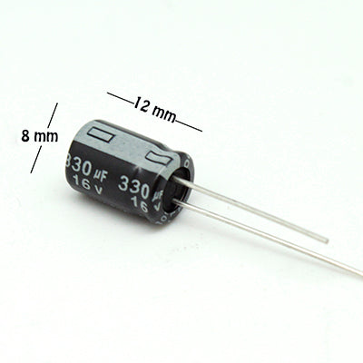 CAPACITOR ELECTROLITICO TIPO RADIAL 330UF 16V
