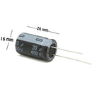 CAPACITOR ELECTROLITICO TIPO RADIAL 33UF 450V.                          CE-33/450V