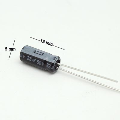 CAPACITOR ELECTROLITICO TIPO RADIAL 33UF 50V