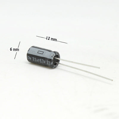 CAPACITOR ELECTROLITICO TIPO RADIAL 33UF 63V
