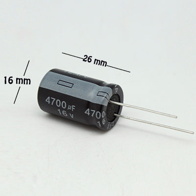 CAPACITOR ELECTROLITICO TIPO RADIAL 4700UF 16V.