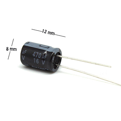CAPACITOR ELECTROLITICO TIPO RADIAL 470UF 16V