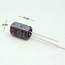 CAPACITOR ELECTROLITICO TIPO RADIAL 470UF 25V.                        CE-470/25V