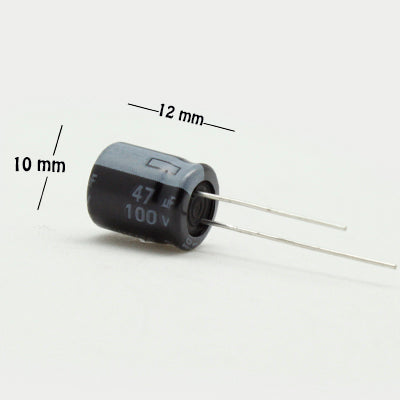 CAPACITOR ELECTROLITICO TIPO RADIAL 47UF 100V