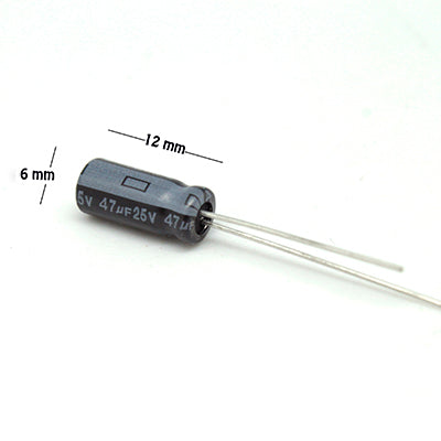 CAPACITOR ELECTROLITICO TIPO RADIAL CE-47/25V
