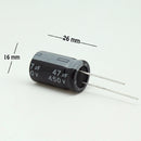 CAPACITOR ELECTROLITICO TIPO RADIAL 47UF 450V.                          CE-47/450V