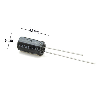 CAPACITOR ELECTROLITICO TIPO RADIAL 47UF 50V