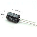 CAPACITOR ELECTROLITICO TIPO RADIAL 680UF 10V                          CE-680/10V