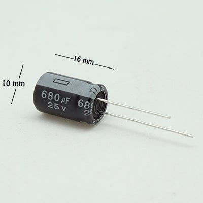 CAPACITOR ELECTROLITICO TIPO RADIAL 680UF 25V                       CE-680/25V