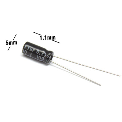CAPACITOR ELECTROLITICO TIPO RADIAL .33uF/100V