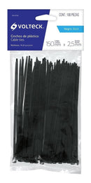 44321 PAQUETE DE CINCHO DE PLASTICO NEGRO 15Cm LARGO.               CIN-1815N.