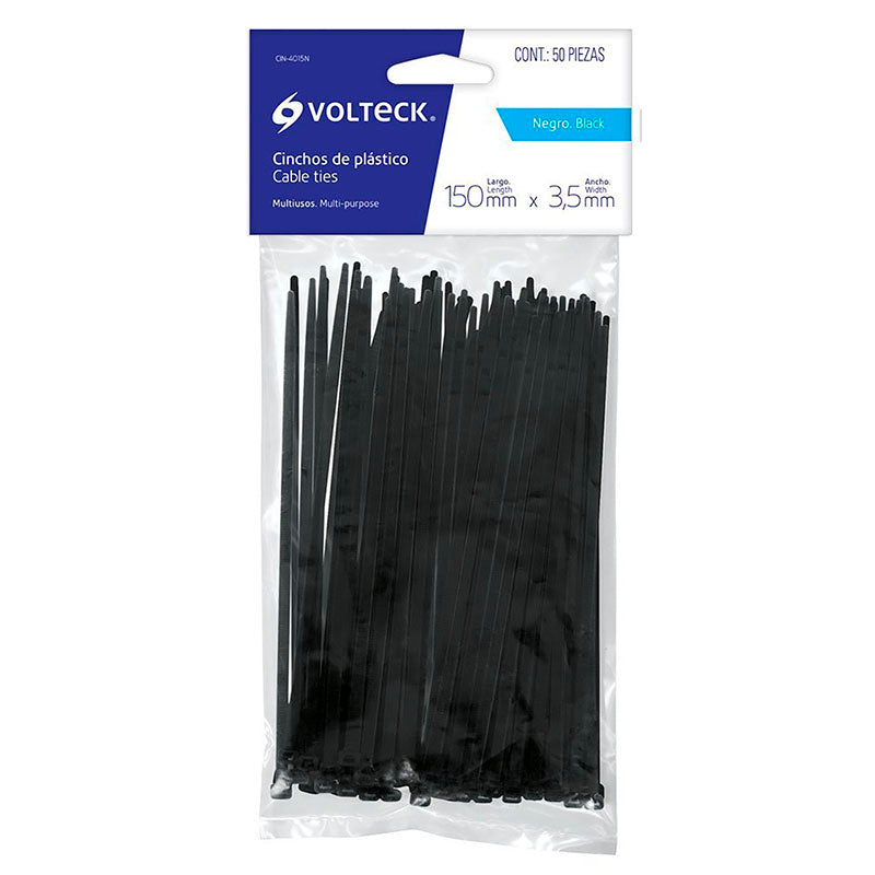 CINCHO 150 X 3.5mm COLOR NEGRO 50 PIEZAS